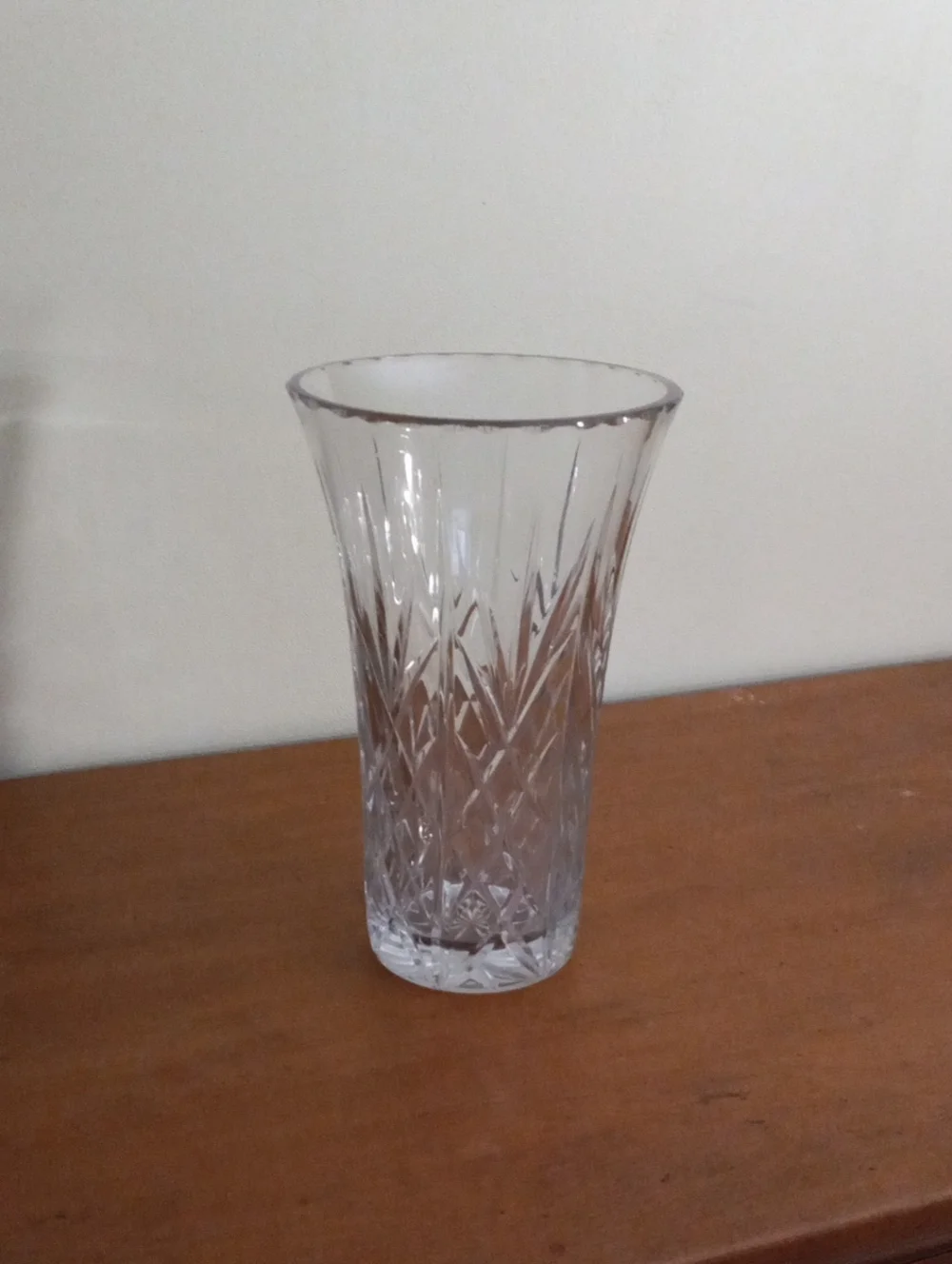 Vintage Royal Gallery 24% Lead Crystal Flared Flower Vase Croatia